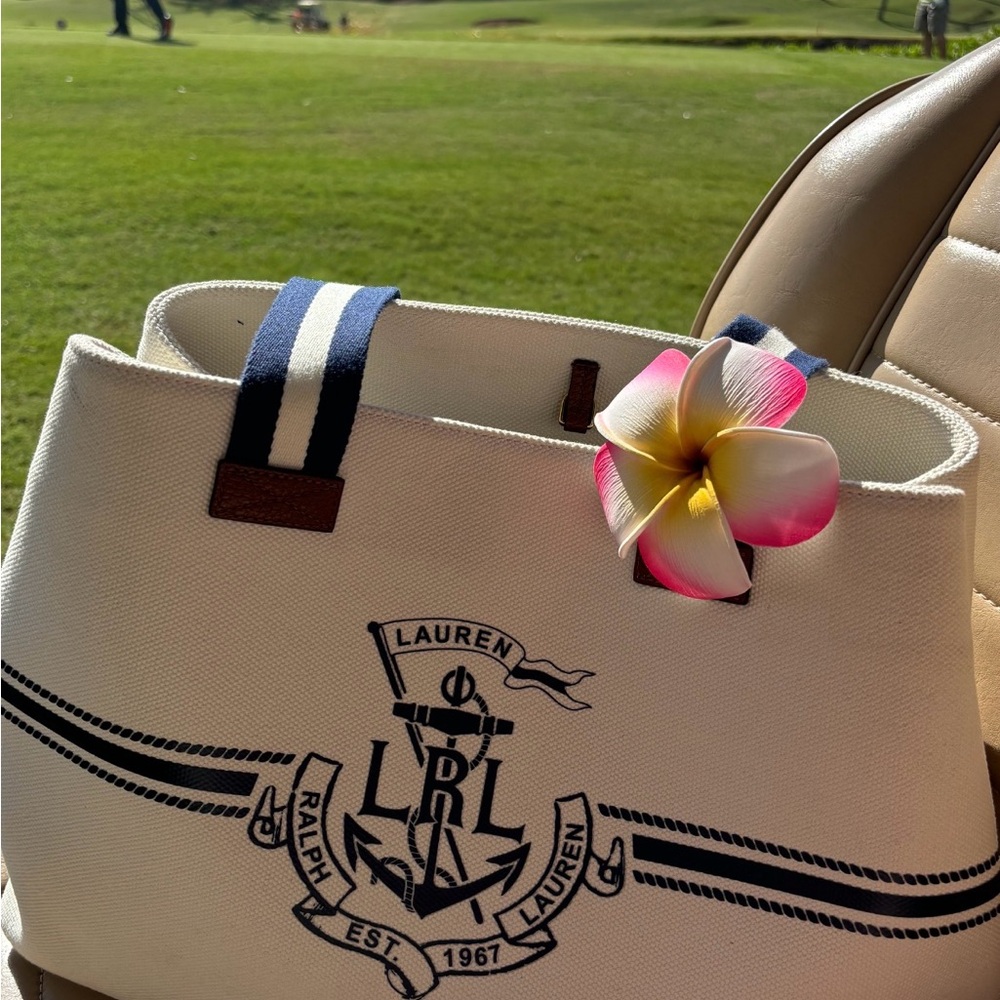 Ralph Lauren Cream Bag with Navy Trim